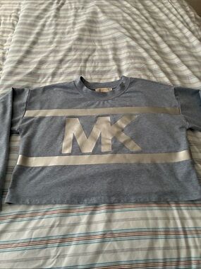 Michael Kors women’s blue Sweatshirt with Metallic MK Logo